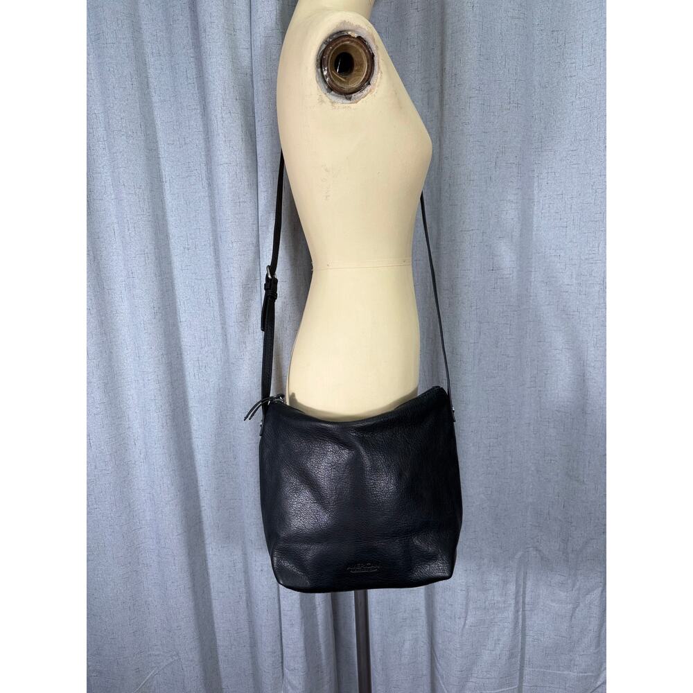 American Leather Co. Black Crossbody Bag, Purse, Tote Satchel, Inside Pockets